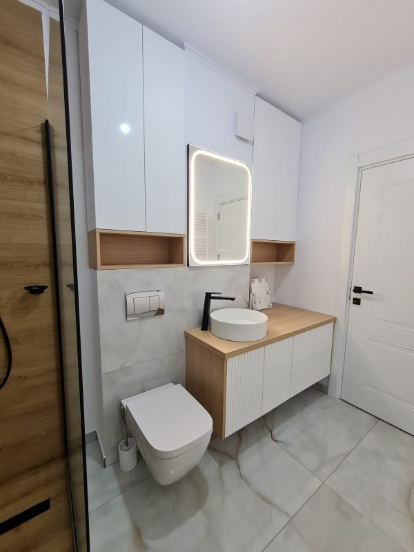 Mobilier personalizat Baie - Usi mdf Riflat - fara manere - Image 4